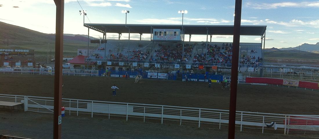 The arena at Stampede Park during the Cody Nite Rodeo